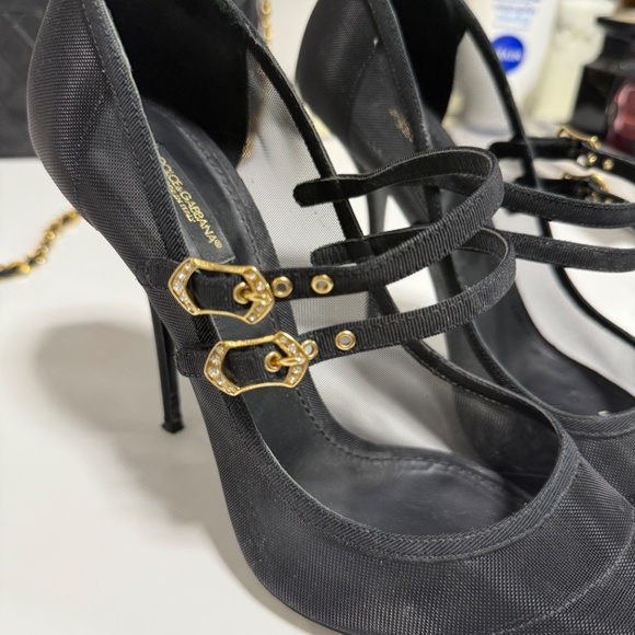Dolce & Gabbana Black Mesh Mary Jane - Size 40 - Picture 2 of 8